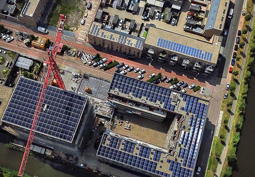 Zonnepanelen op op Heijmans project Terwijde Blok B